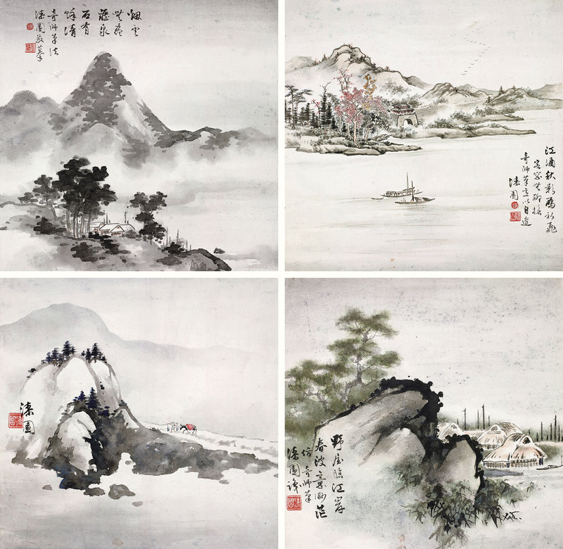 HJHN00025-花卉四景小品(纸本画心)(何漆园).jpg