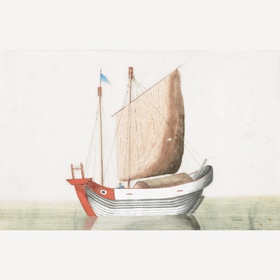 船舶通草画